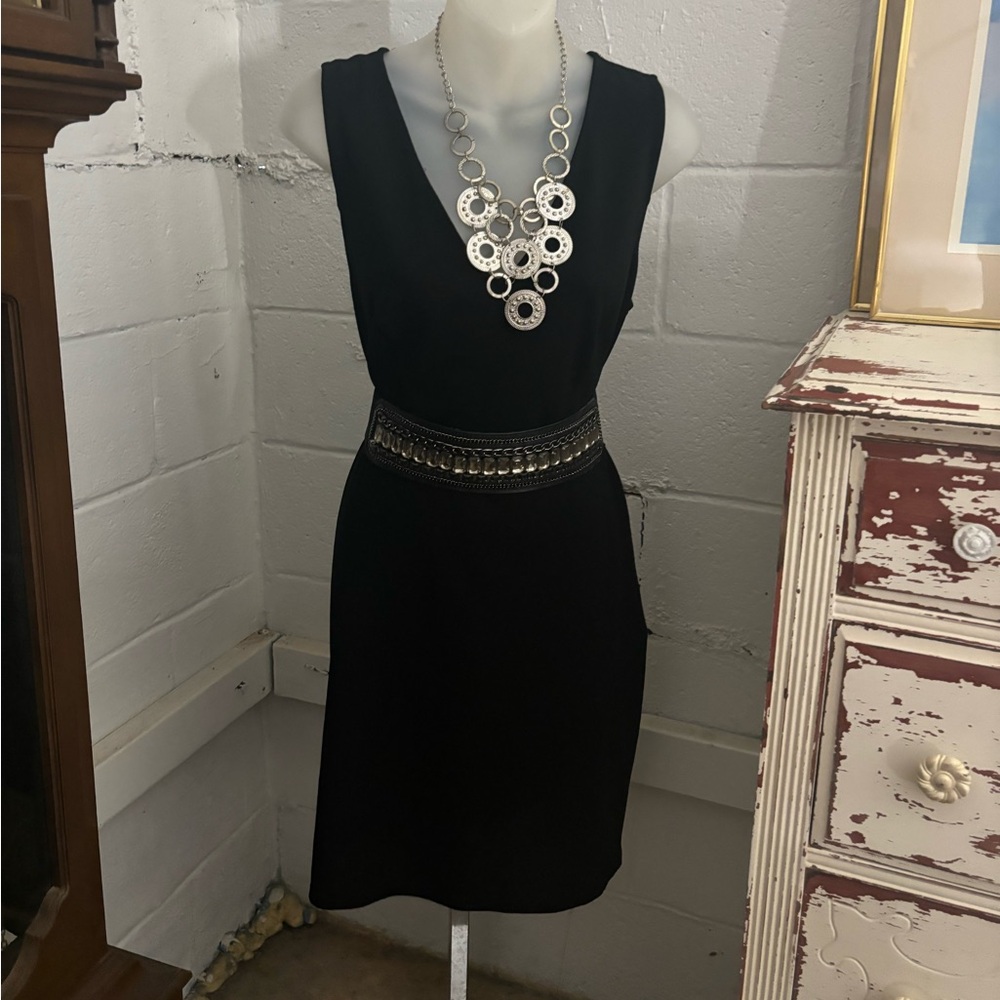 Elegant Black Dress with Silver Accents